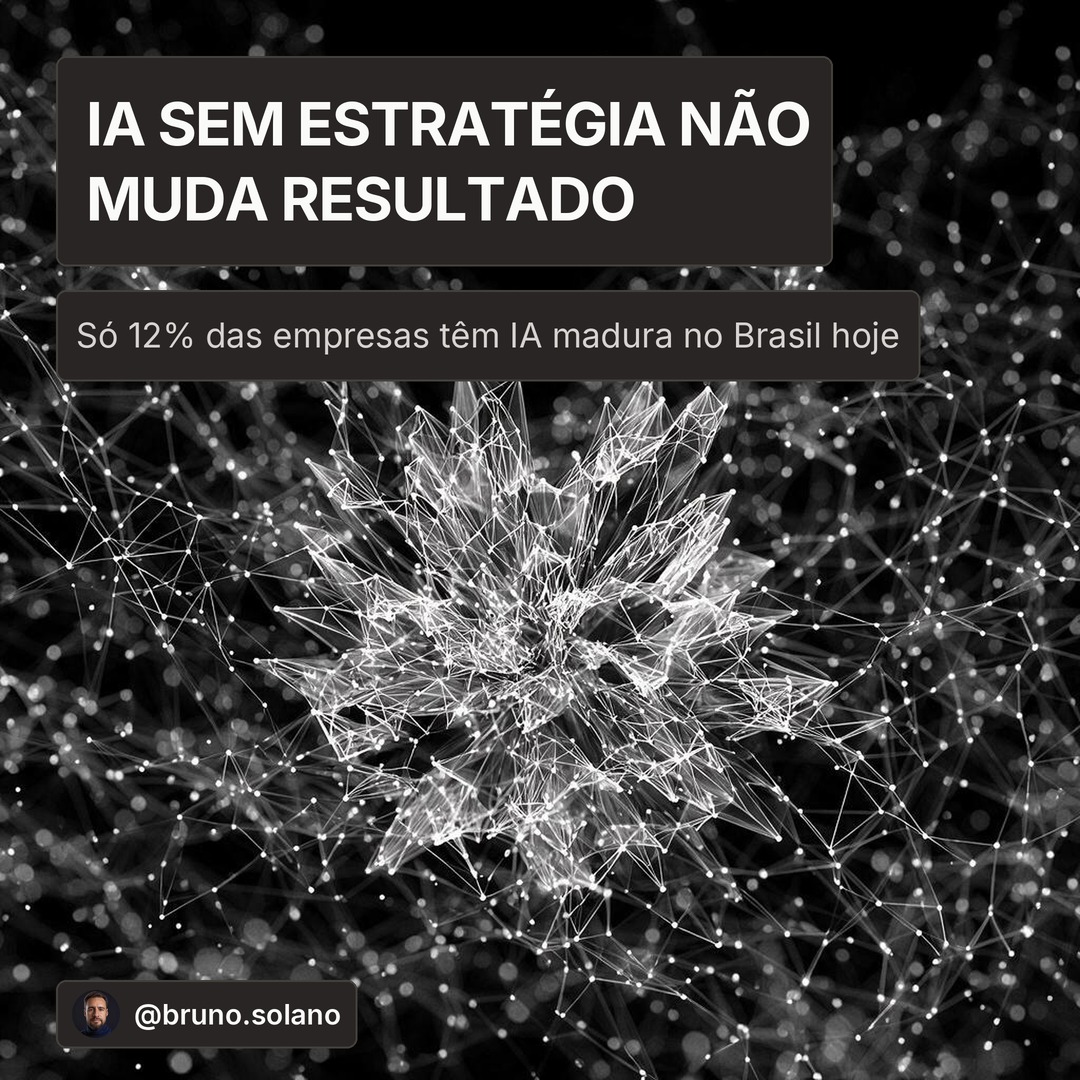 Cristal que se quebra em rede Plexus branca, representando a transformção da IA além do hype para estrutura real conectada